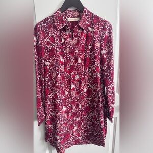 Tory Burch Silk Shirt Dress.  Size 2.  Cora Red